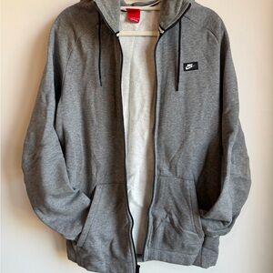 Nike Men's Zip-Up Gray Fleece Zip Up Sweater